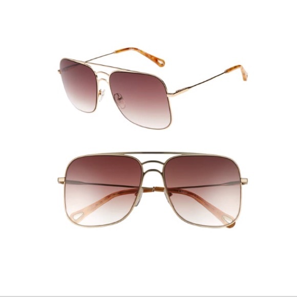 Chloe Accessories - Chloe 58mm Square Aviator Sunglasses